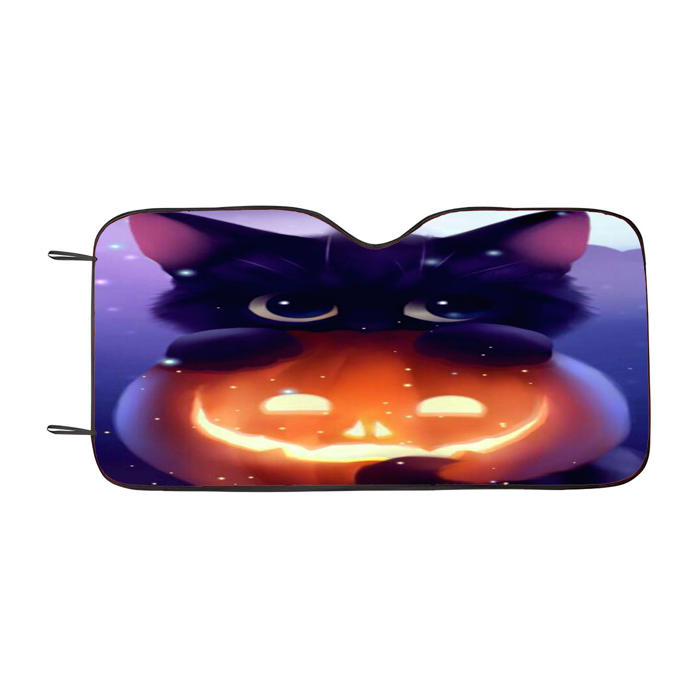 Cat Halloween Illustration Car Windshield Sunshade