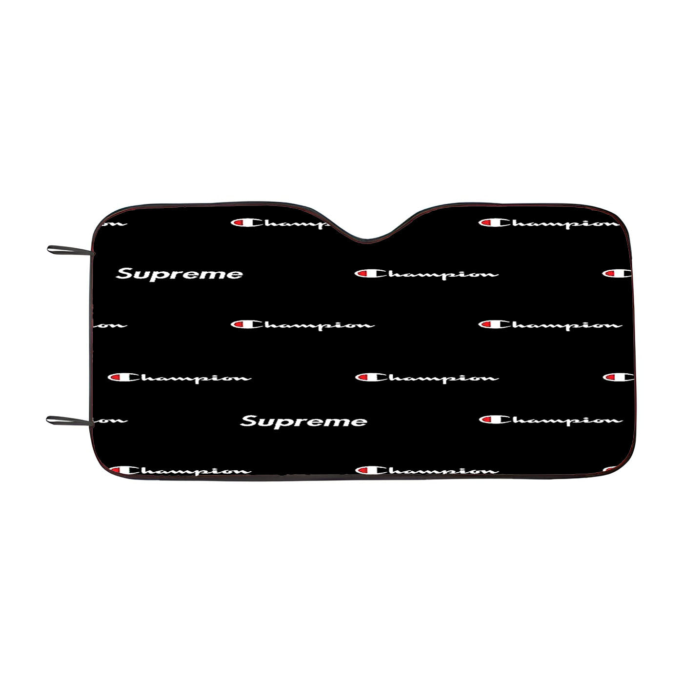 Champion Doodle Black Emblem Car Windshield Sunshade
