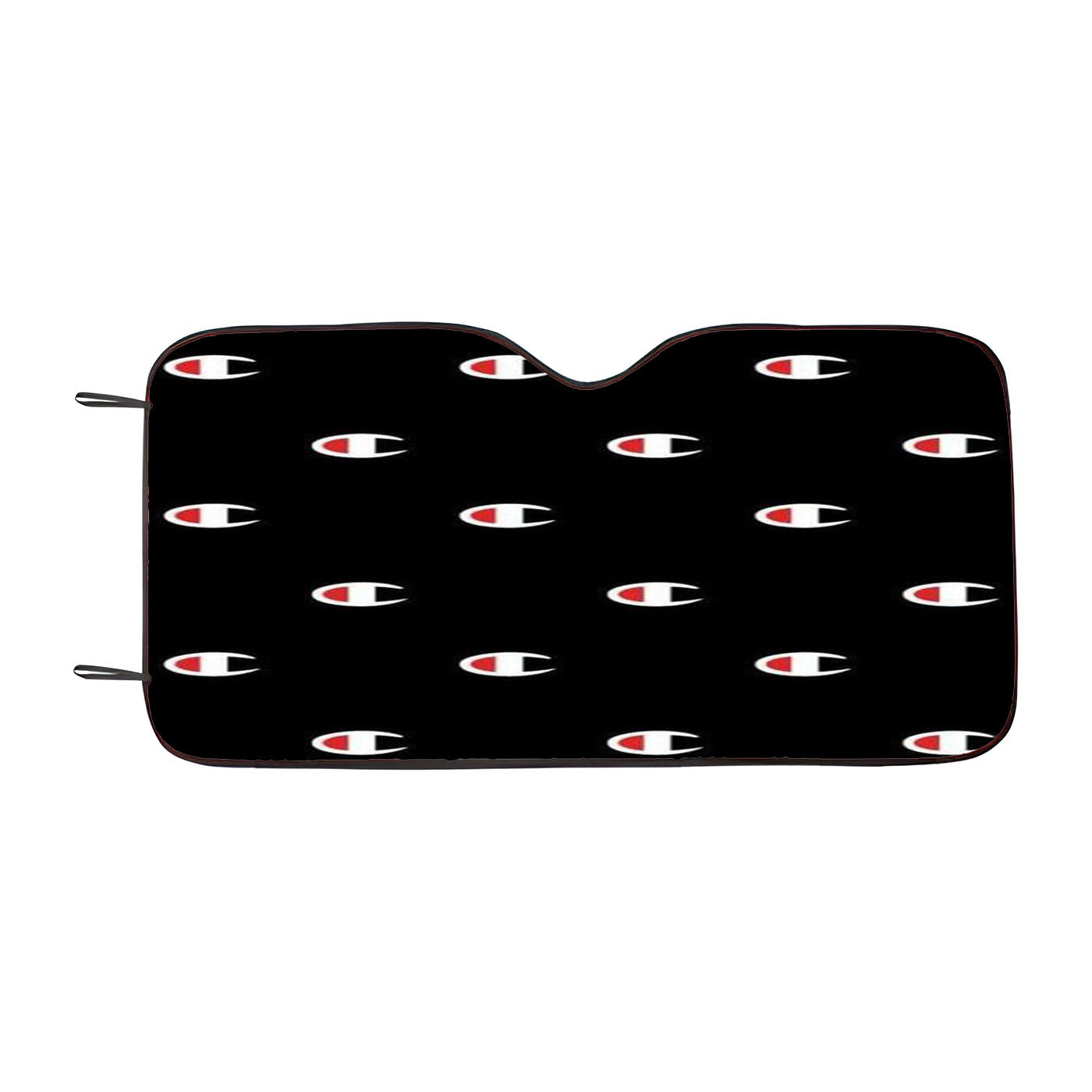 Champion Style Pattern In Black Car Windshield Sunshade