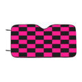 Checkered Magenta Pattern Car Windshield Sunshade
