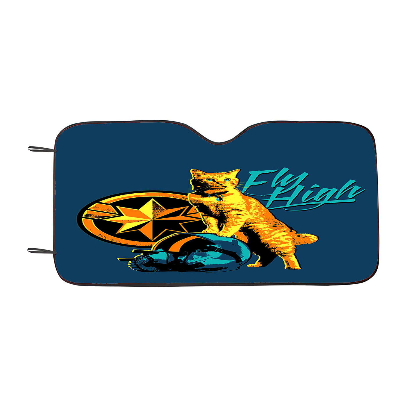 Chewie Captain Marvel Goose Poster Car Windshield Sunshade