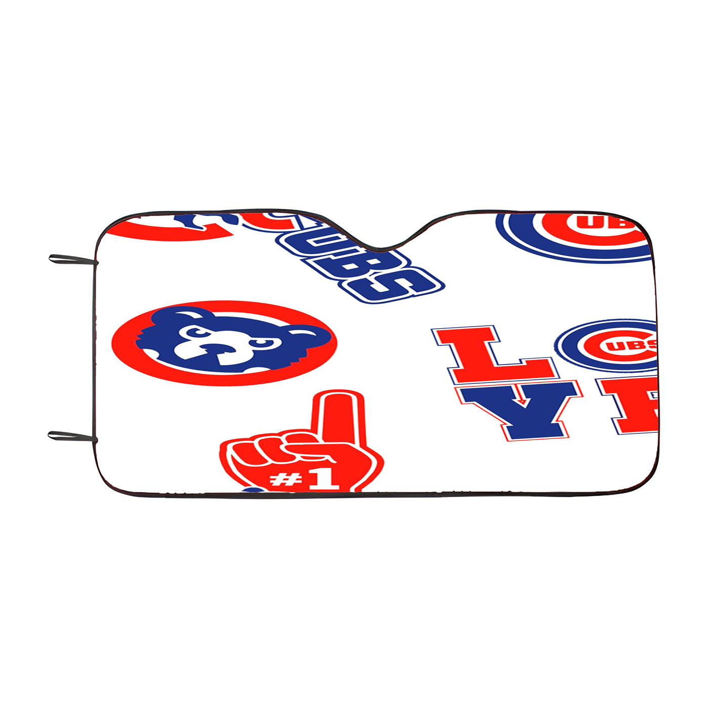 Chicago Cubs Logo Collage Car Windshield Sunshade