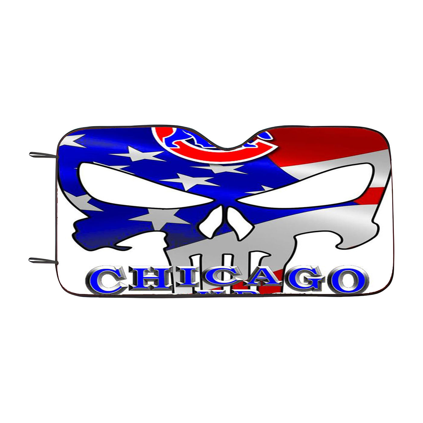 Chicago Cubs Punisher Bear Car Windshield Sunshade