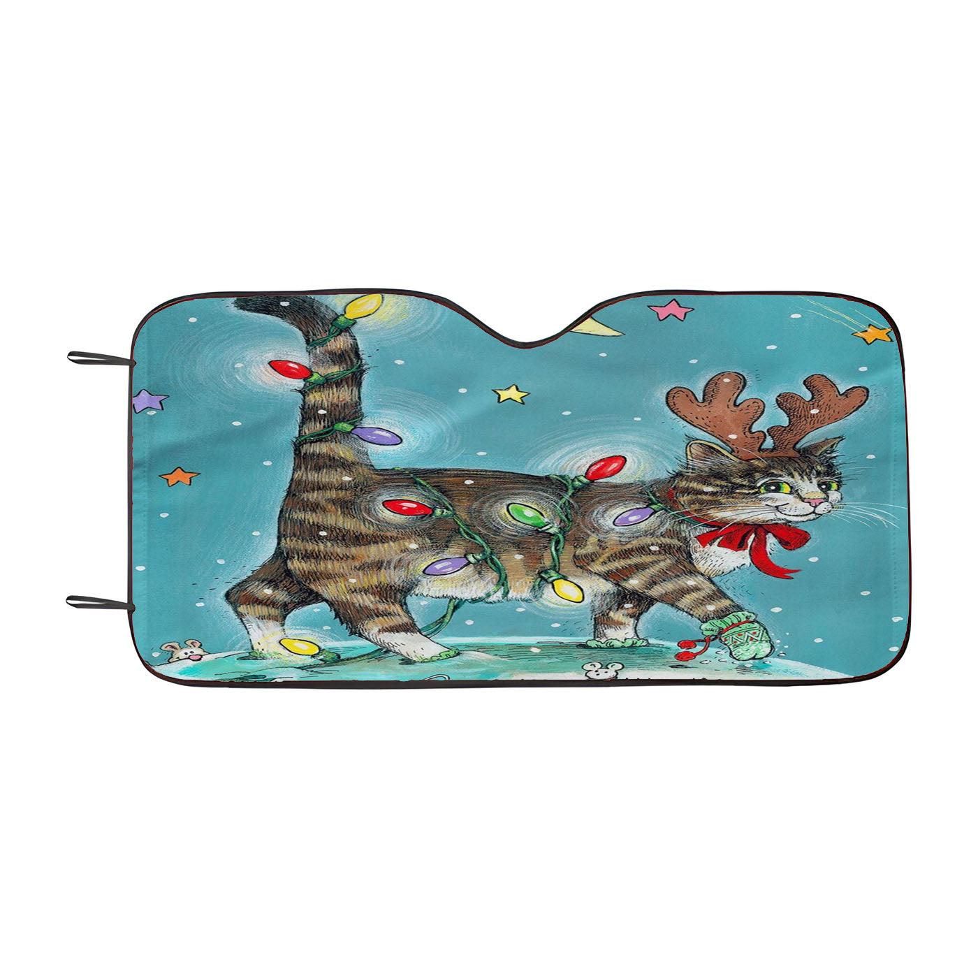 Christmas Cat Car Windshield Sunshade