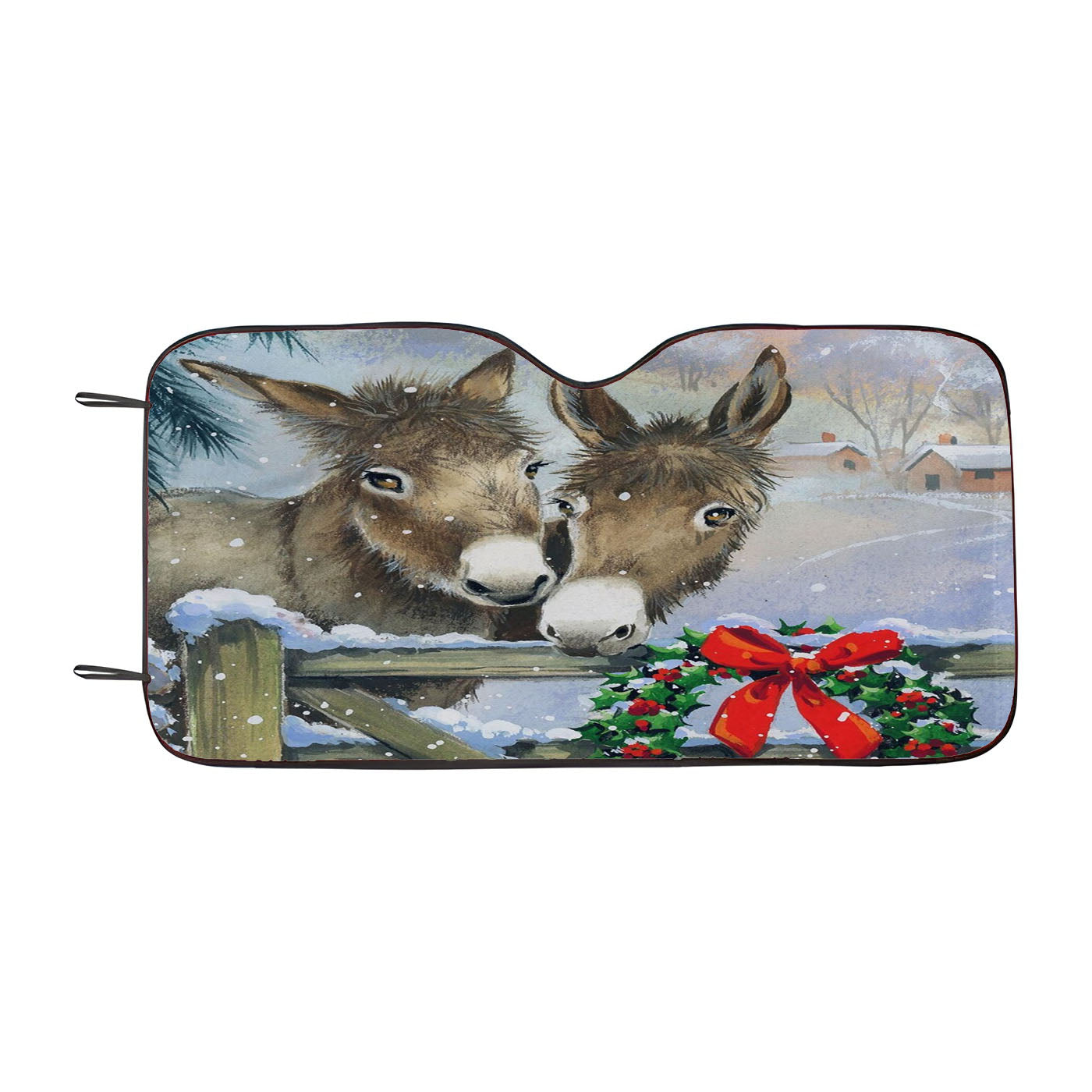 Christmas Farm Animals Donkeys Car Windshield Sunshade