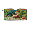 Christmas Santa Claus Victorian Antique Vintage Car Windshield Sunshade