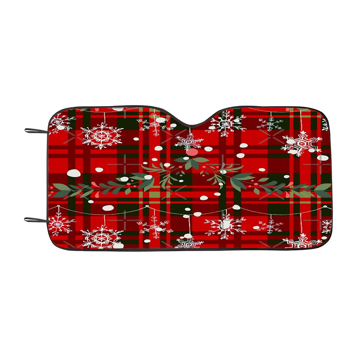 Christmas Snowflake Tartan Car Windshield Sunshade