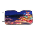 Christmas Tree Lit Up Car Windshield Sunshade