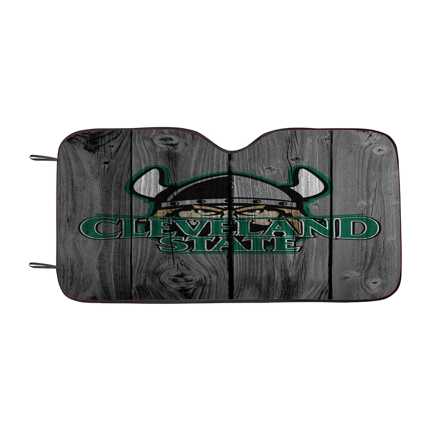 Cleveland State University Mascot Logo Dark Wood Wallpaper Car Windshield Sunshade