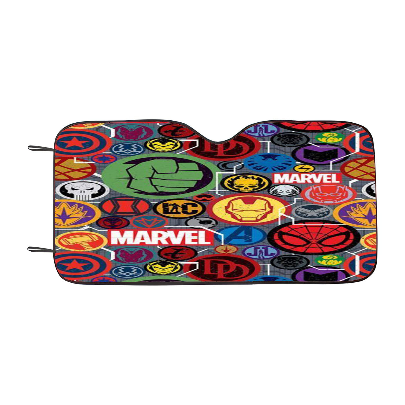 Collage Logo Of Marvel Heroes Car Windshield Sunshade