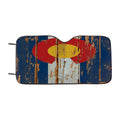 Colorado State Wood Flag Car Windshield Sunshade