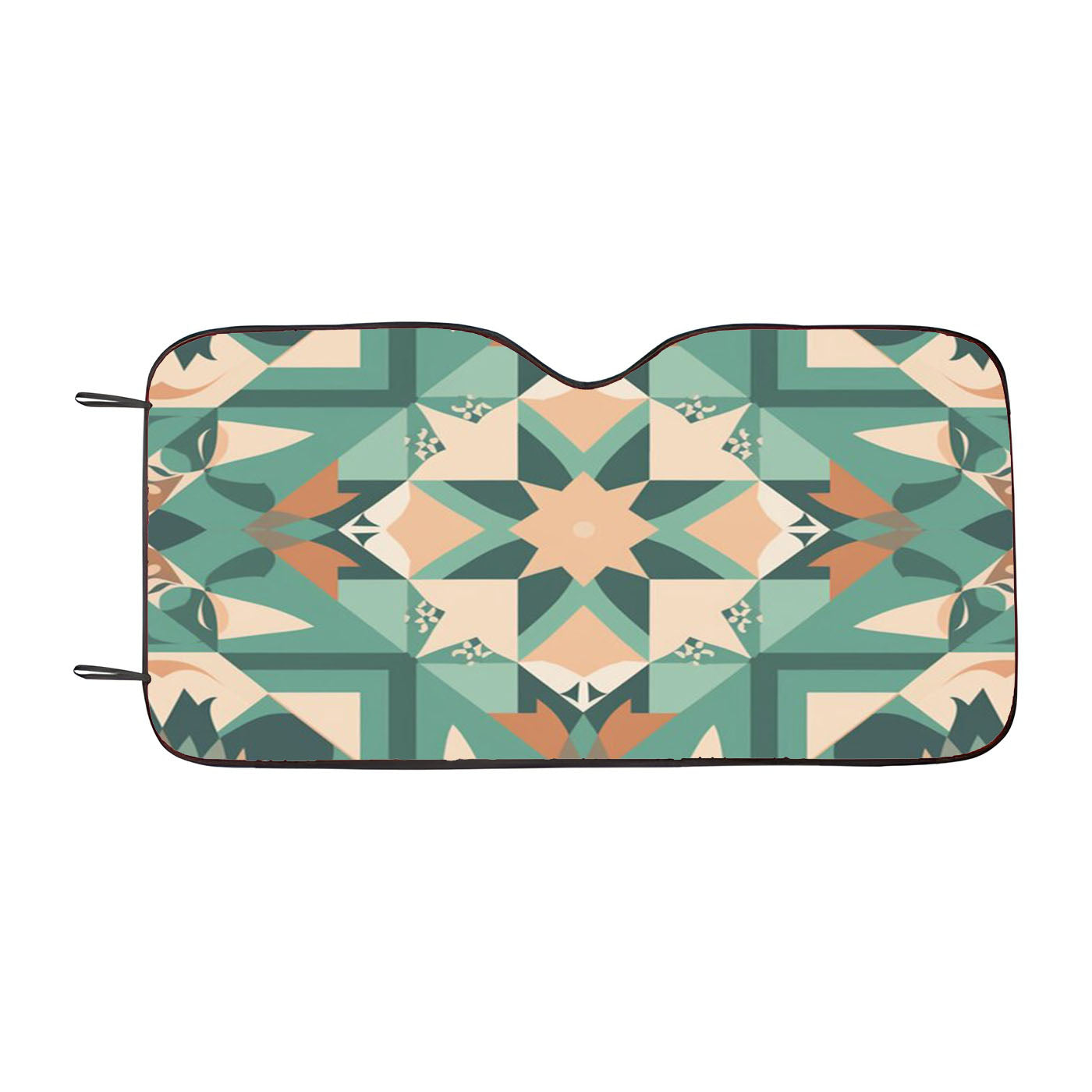 Colorful Geometric Pattern With A Star Car Windshield Sunshade