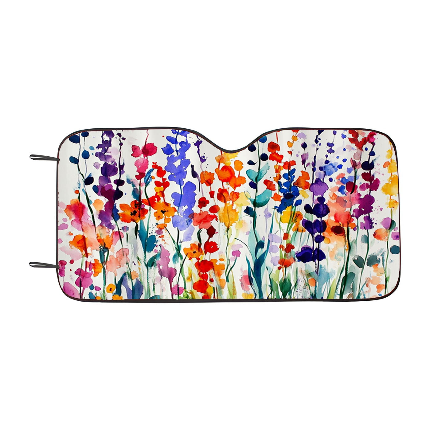 Colorful Watercolor Floral Car Windshield Sunshade