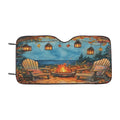 Cozy Autumn Campfire Car Windshield Sunshade