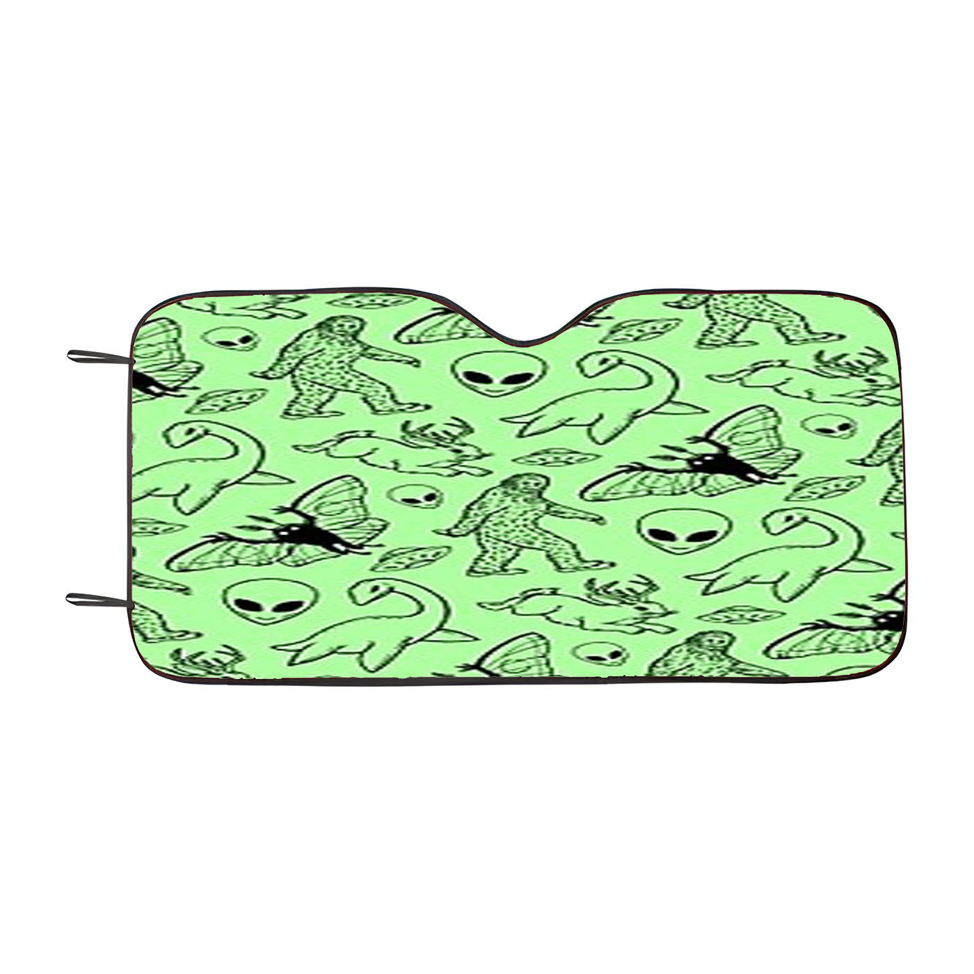 Cryptid Pattern Green Lines Car Windshield Sunshade