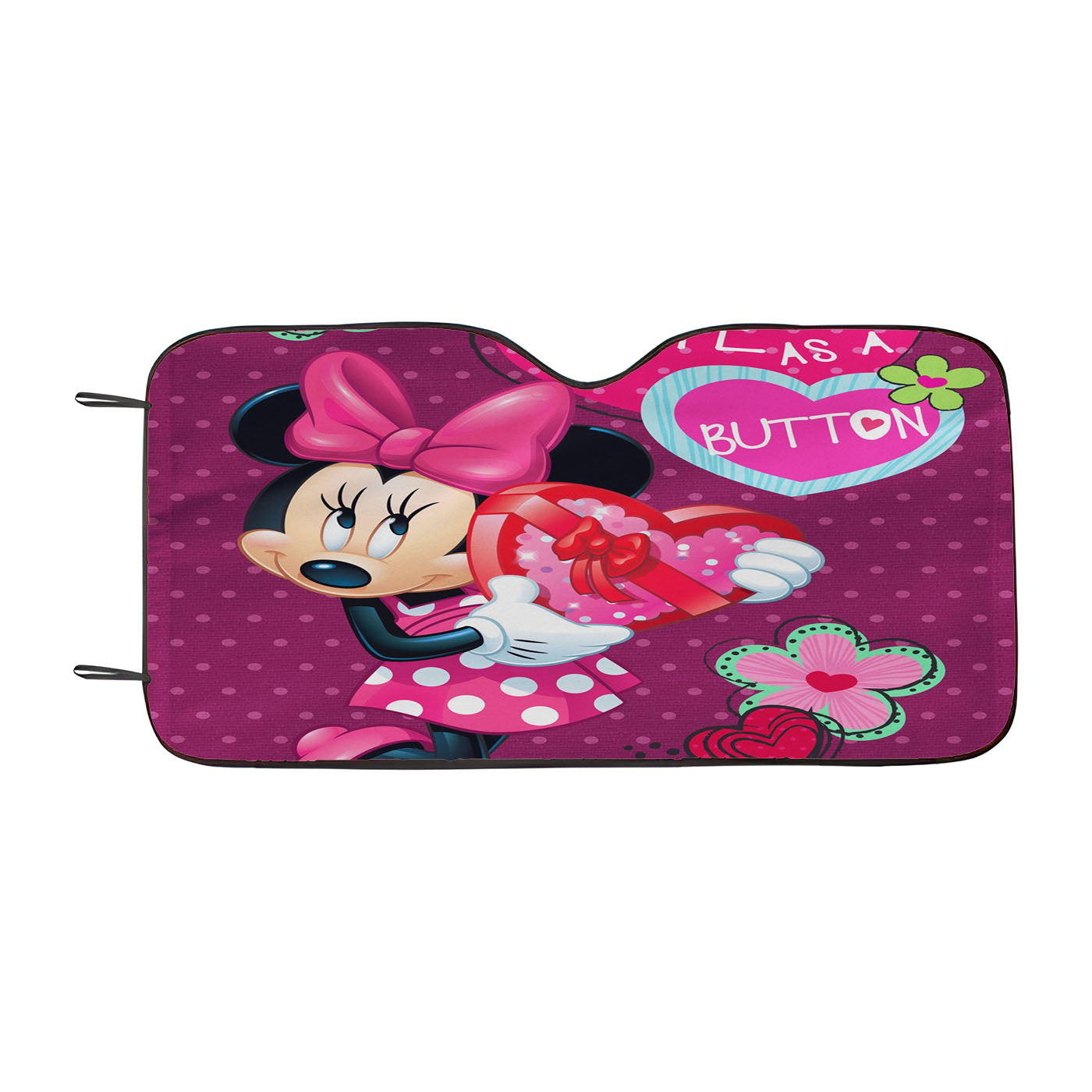 Cute As A Button Minnie Car Windshield Sunshade