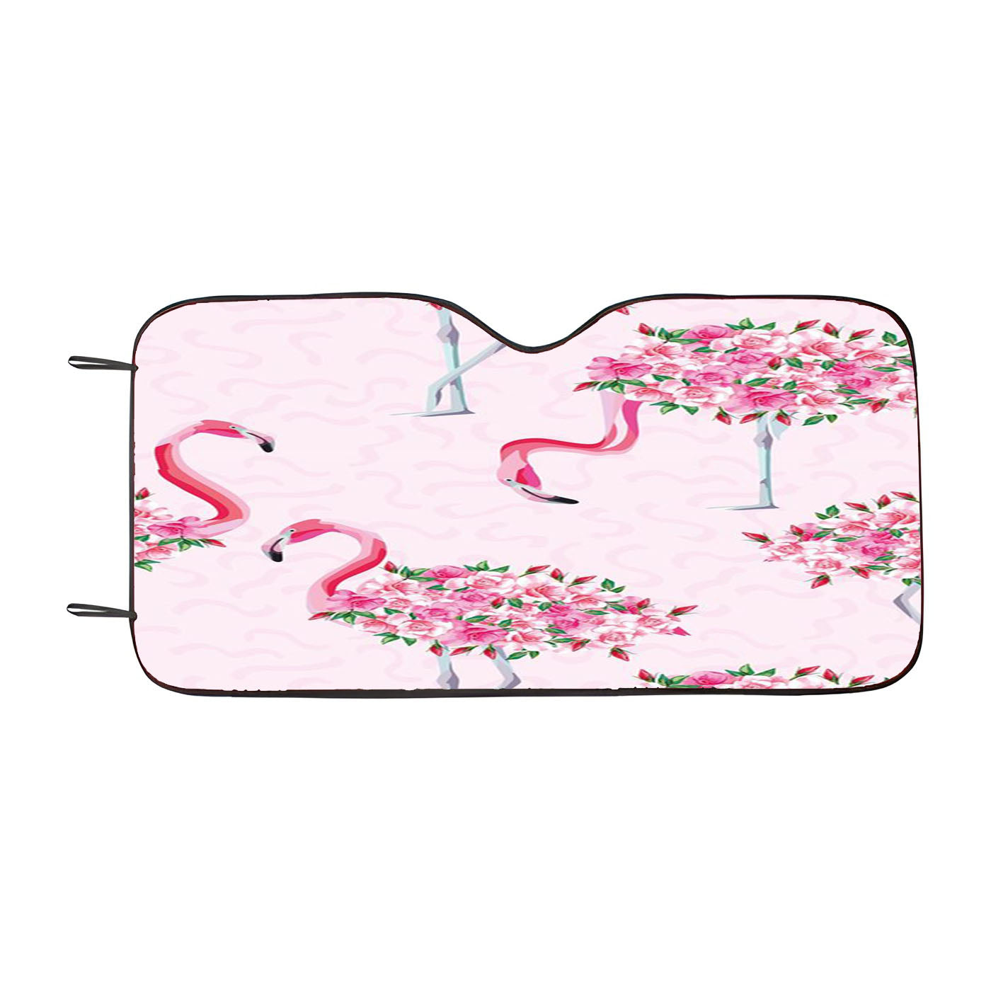 Cute Flamingo Flower Car Windshield Sunshade