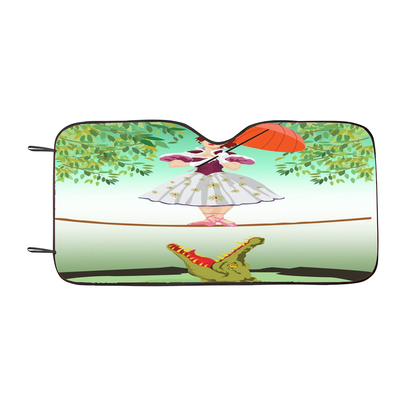 Cute Halloween The Crocodile Girl Deadly Tightrope Circus Car Windshield Sunshade