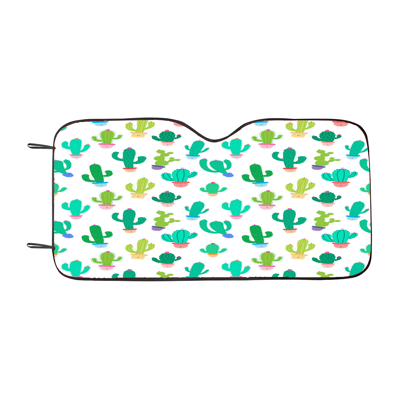 Cute Seamless Cactus Pattern Car Windshield Sunshade
