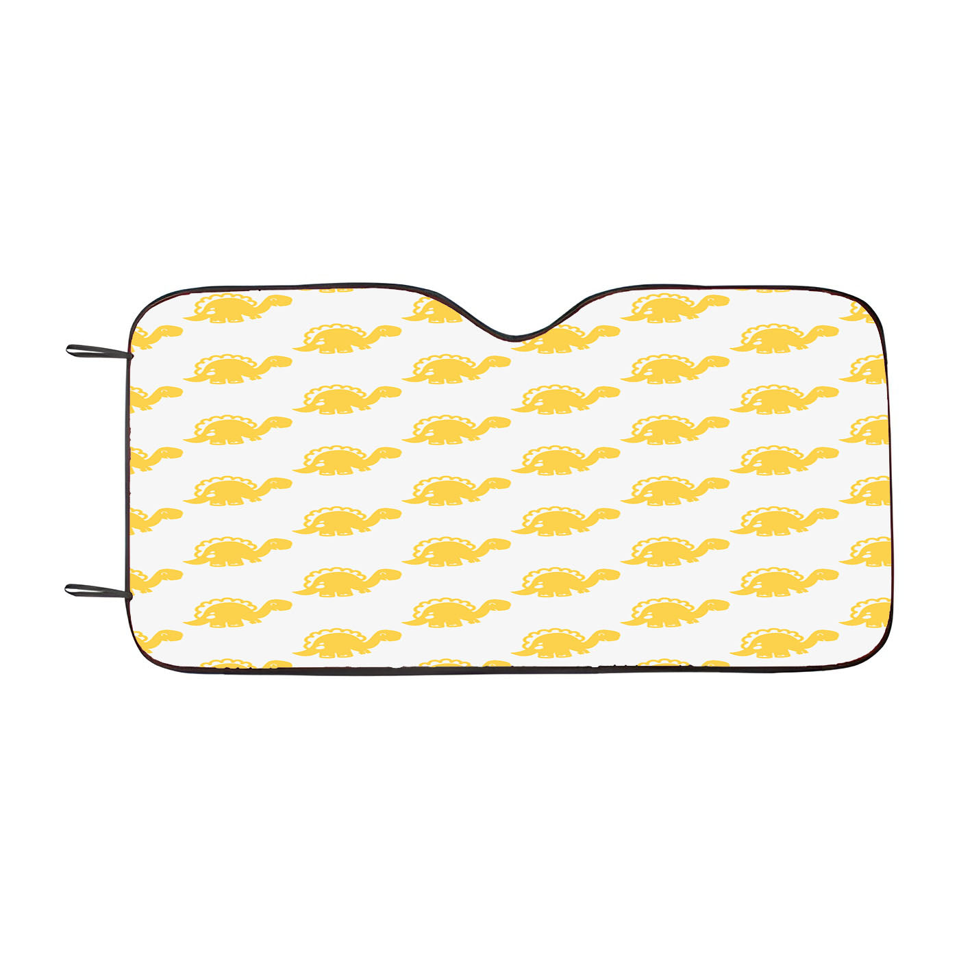 Cute Yellow Stegosaurus Dinosaur Pattern Animal Car Windshield Sunshade