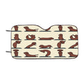 Dachshund Yoga Pattern Car Windshield Sunshade