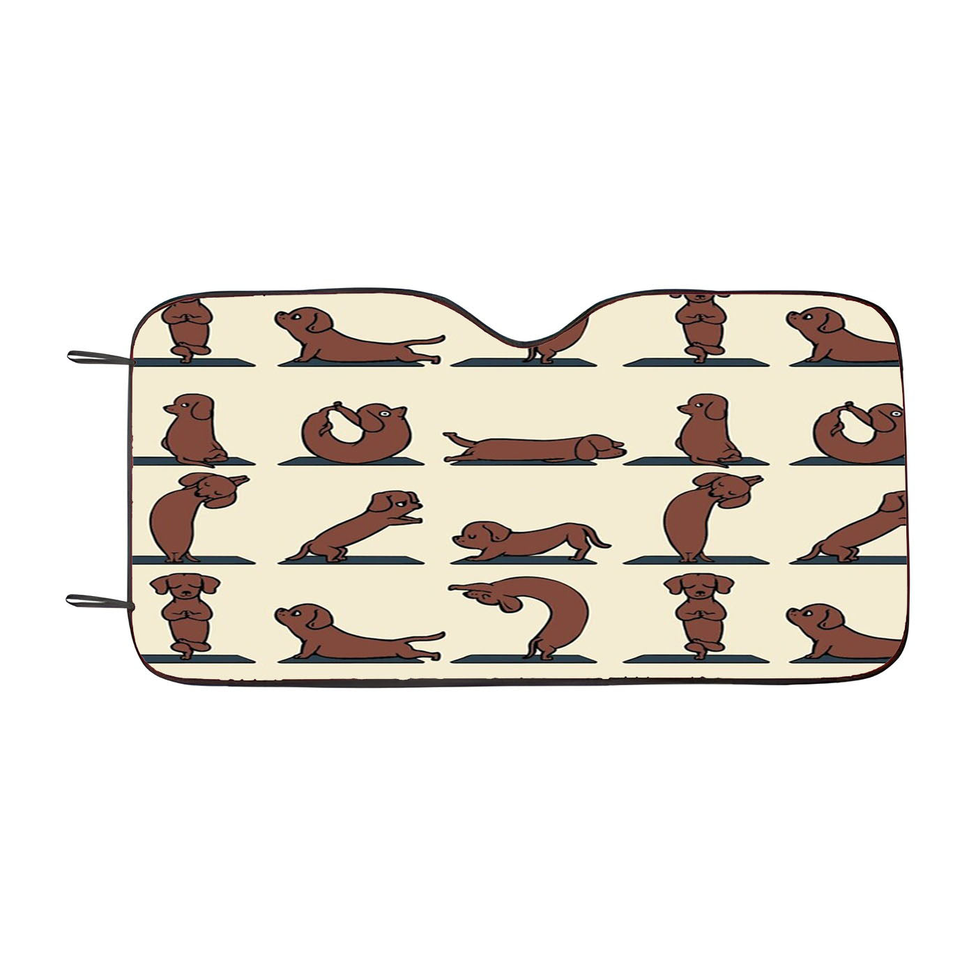 Dachshund Yoga Pattern Car Windshield Sunshade