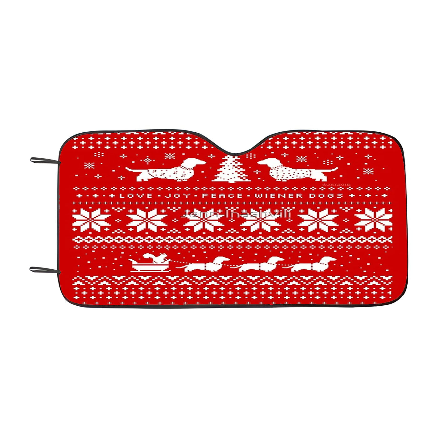 Dachshunds Christmas Sweater Pattern Car Windshield Sunshade