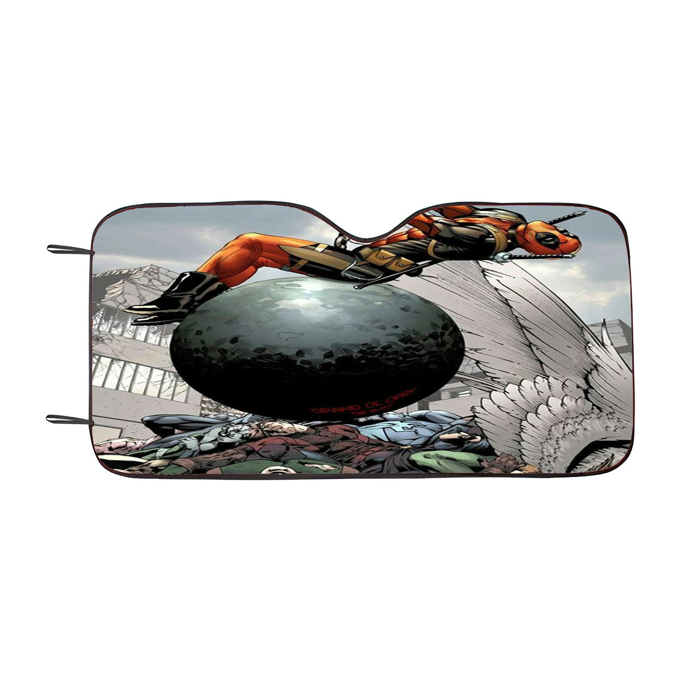 Deadpool Crazy Time Car Windshield Sunshade