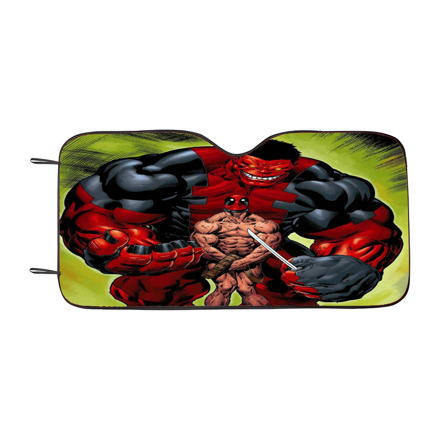 Deadpool Crazy Time Hulk Car Windshield Sunshade