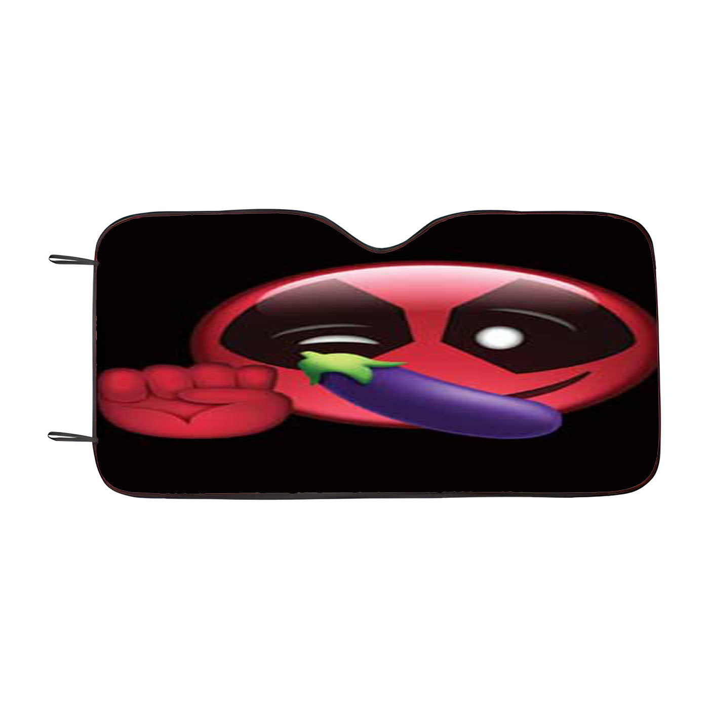 Deadpool Emoji Eggplant Car Windshield Sunshade