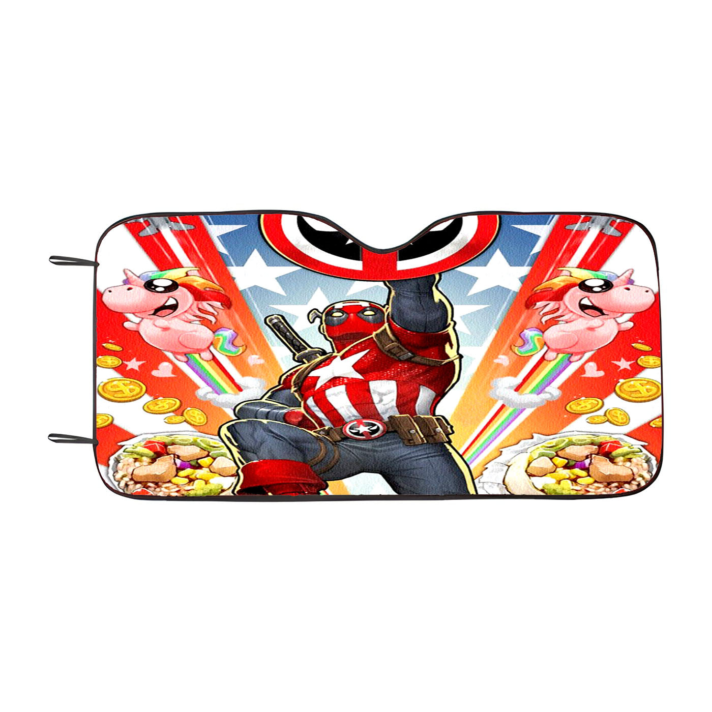 Deadpool X Captain America Car Windshield Sunshade