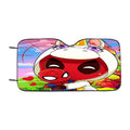 Deadpool X Spiderman X Unicorn Tropical Car Windshield Sunshade