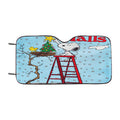 Deck The Halls Snoopy And Woodstock Christmas Car Windshield Sunshade