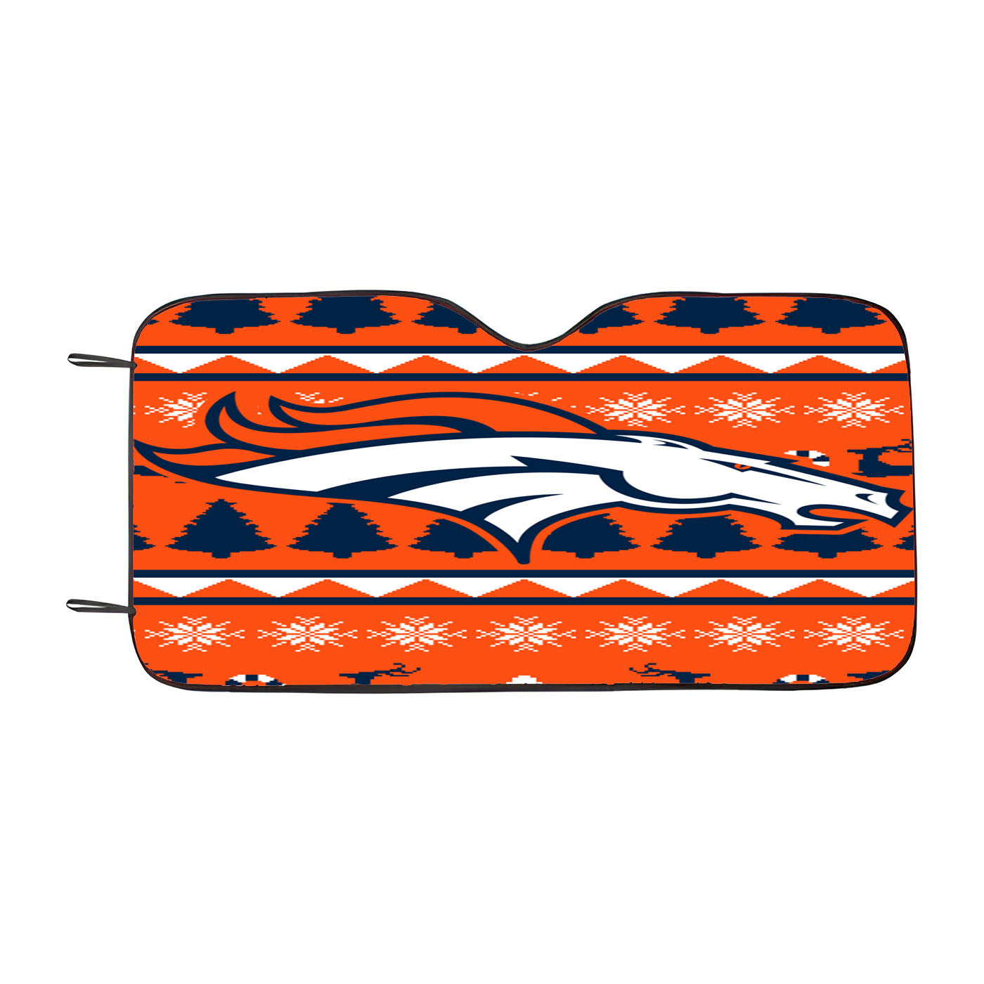 Denver Broncos Christmas Sweater Car Windshield Sunshade