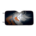 Denver Broncos Emblem And Silhouette Flag Car Windshield Sunshade