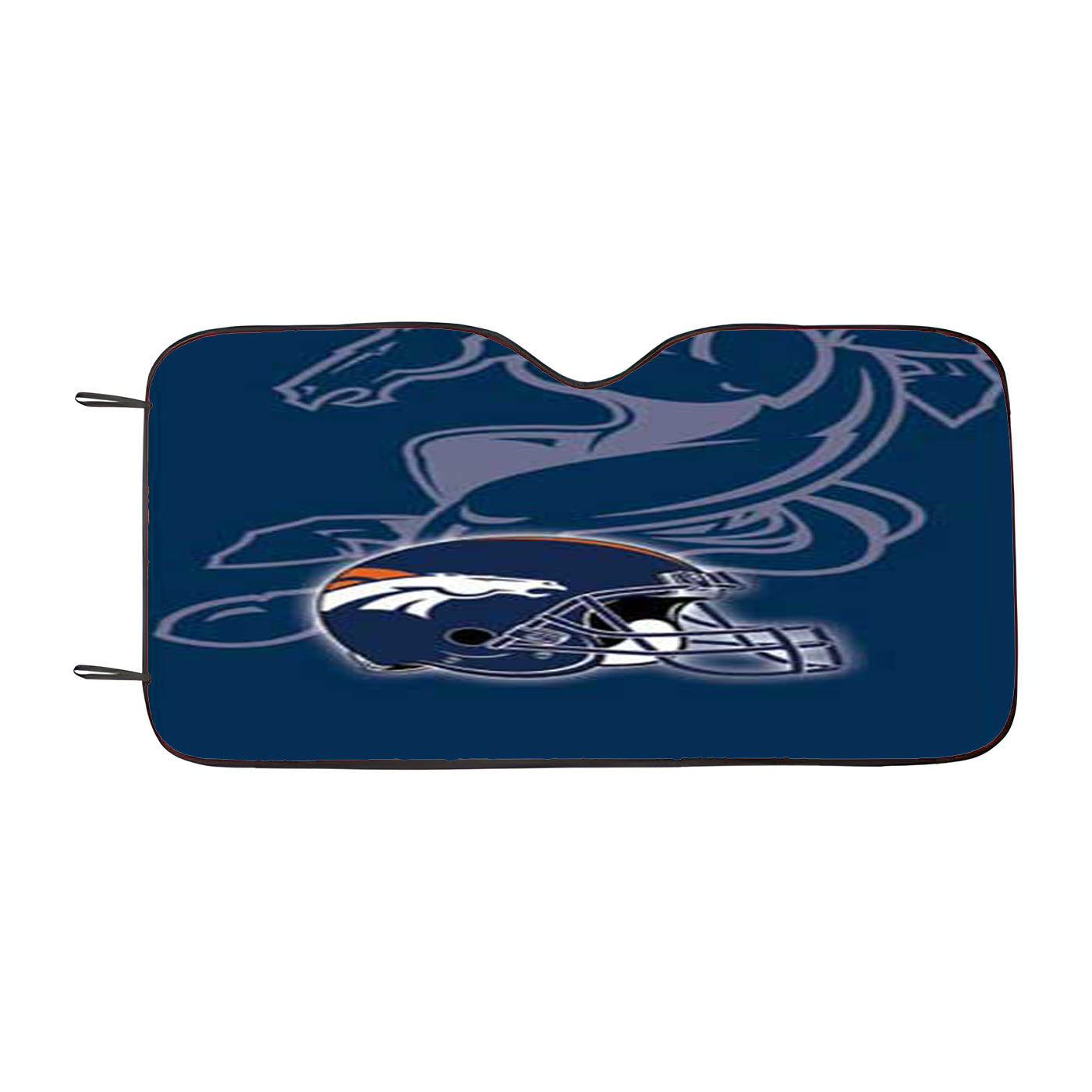 Denver Broncos Helmet On Blue Car Windshield Sunshade