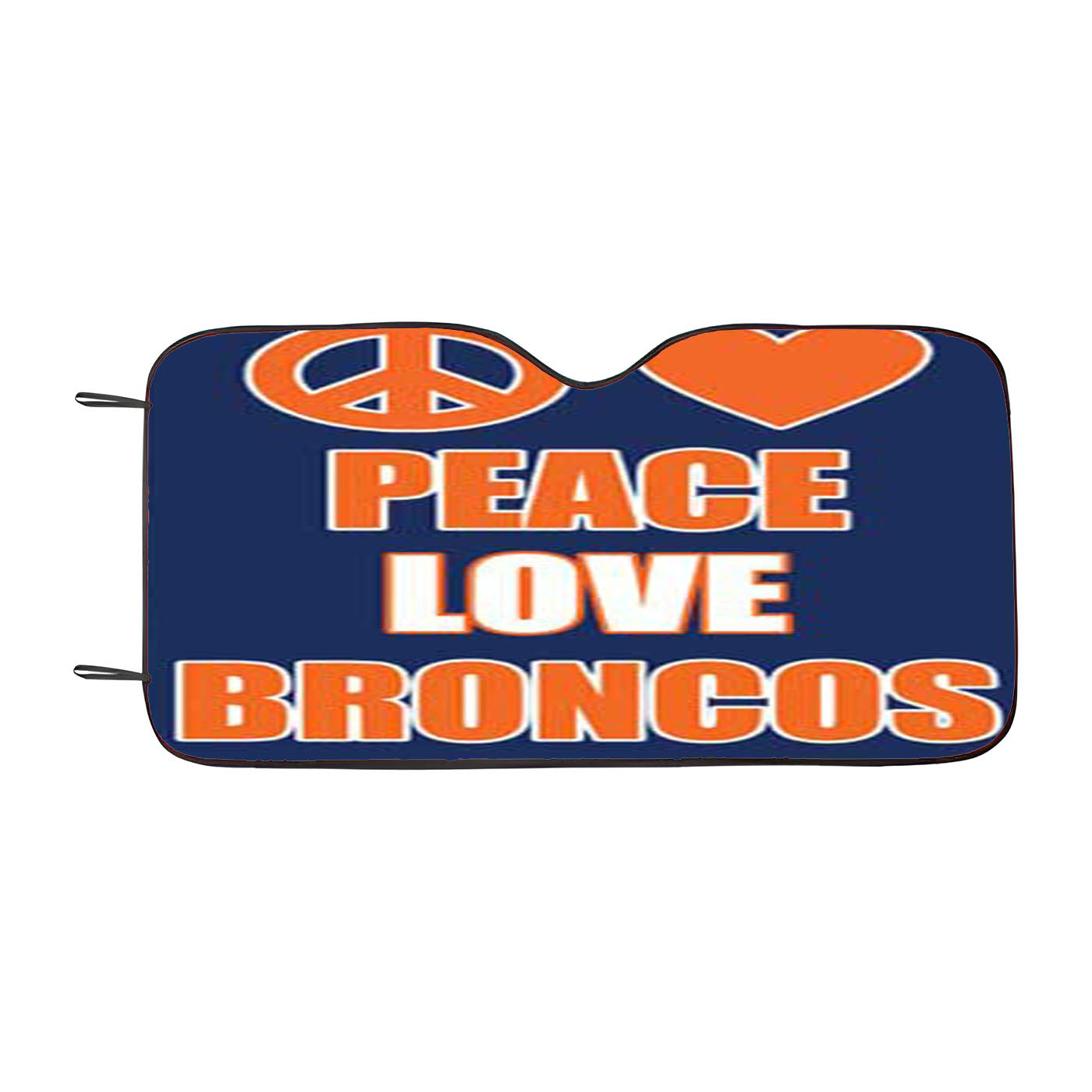 Denver Broncos Peace Love Car Windshield Sunshade