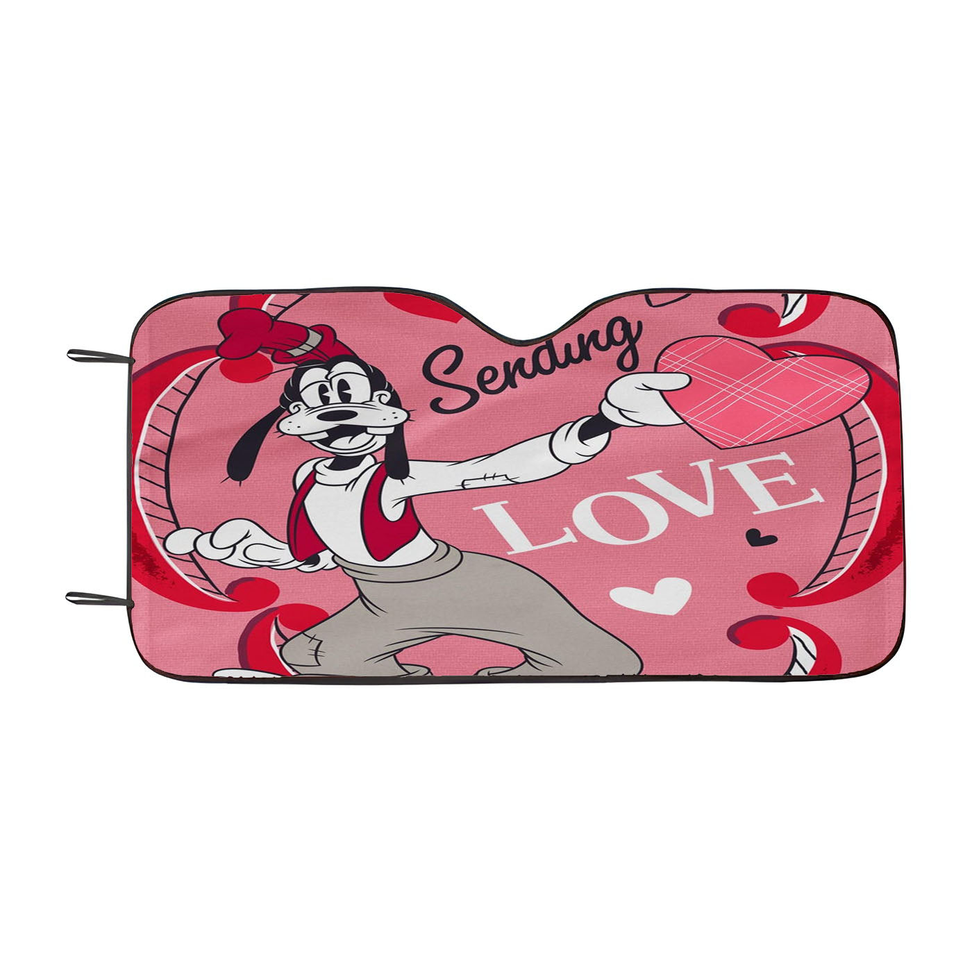 Disney Goofy Flag Valentines Day Car Windshield Sunshade