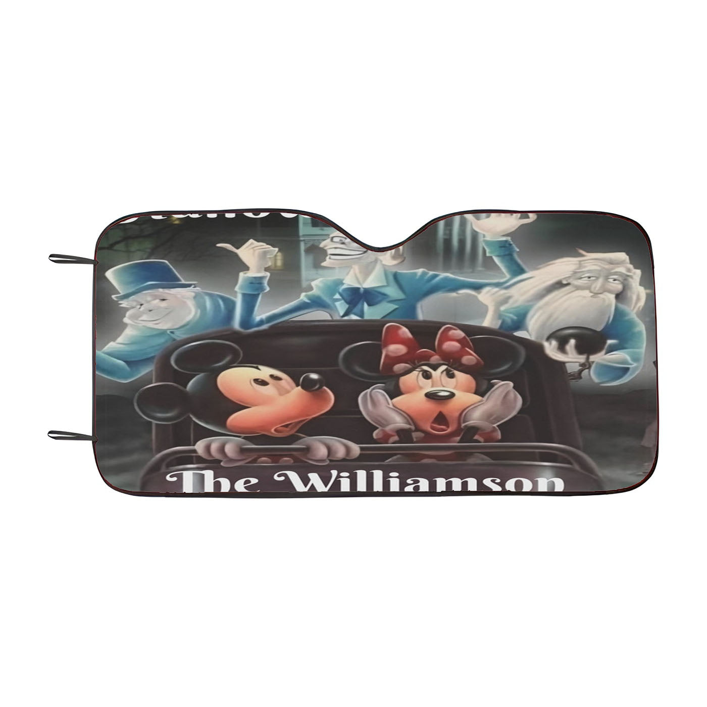 Disney Haunted Mansion Doombuggy With Mickey Mouse And Minnie Mouse Car Windshield Sunshade