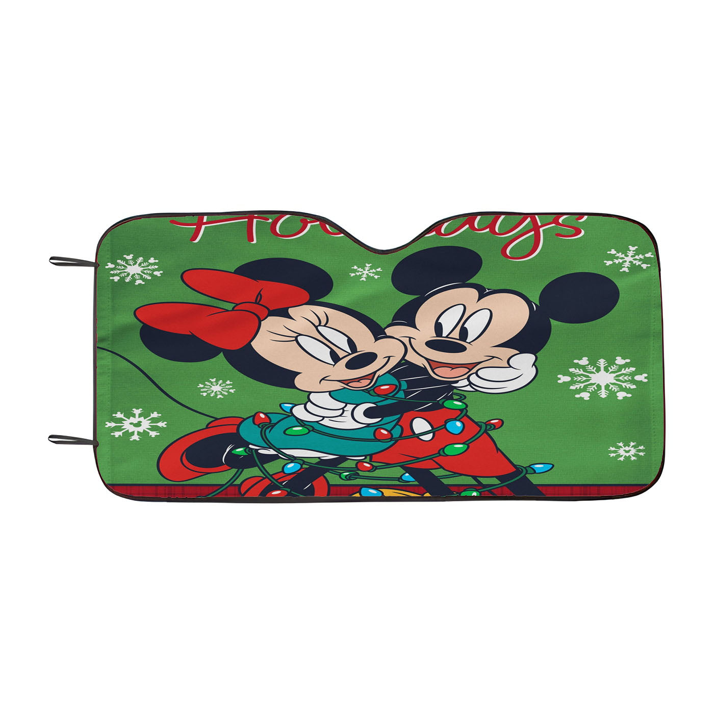 Disney Mickey And Minnie Christmas Light Tangle Car Windshield Sunshade