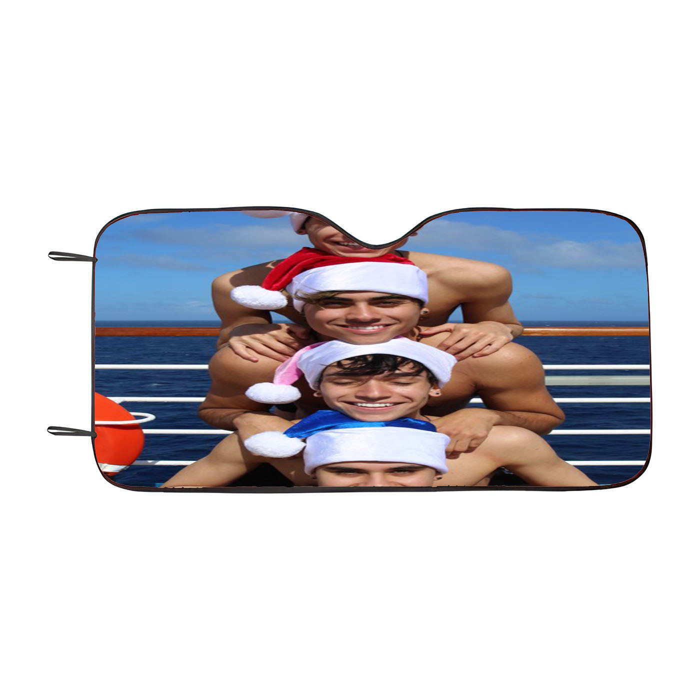Dobre Brothers Twin Christmas Face Pyramid Car Windshield Sunshade