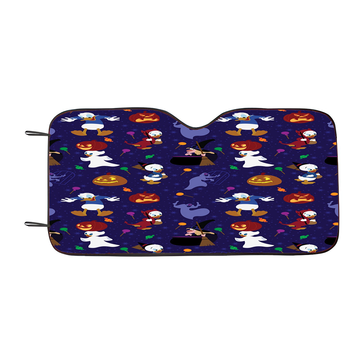 Donald Duck Purple Halloween Pattern Car Windshield Sunshade