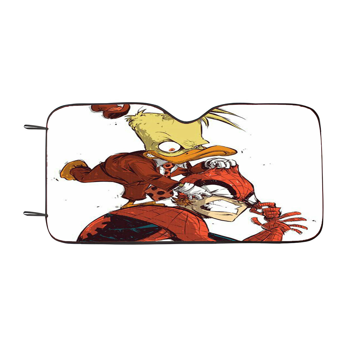 Donald Duck Vs Spiderman Car Windshield Sunshade