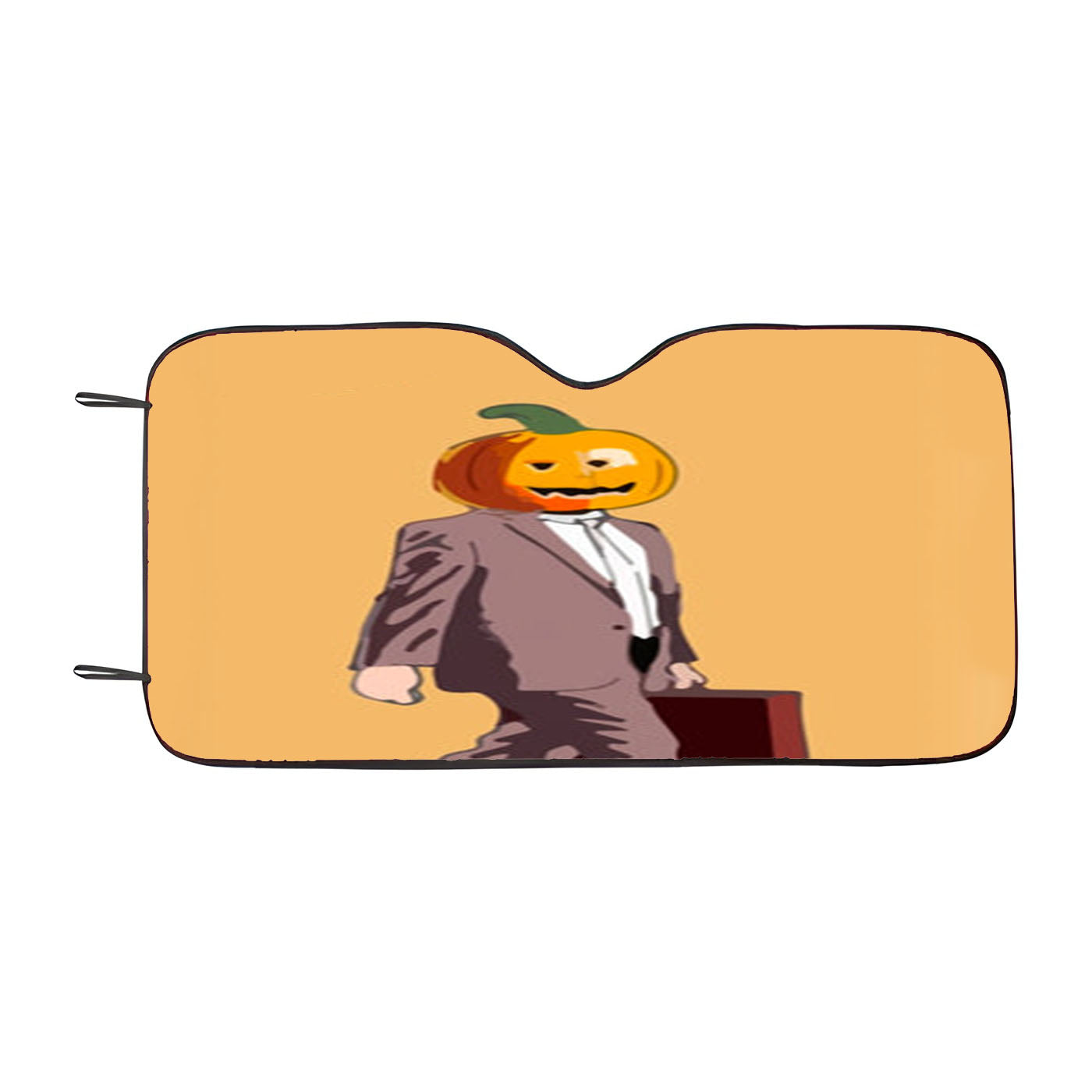 Dwight Pumpkin Head Car Windshield Sunshade