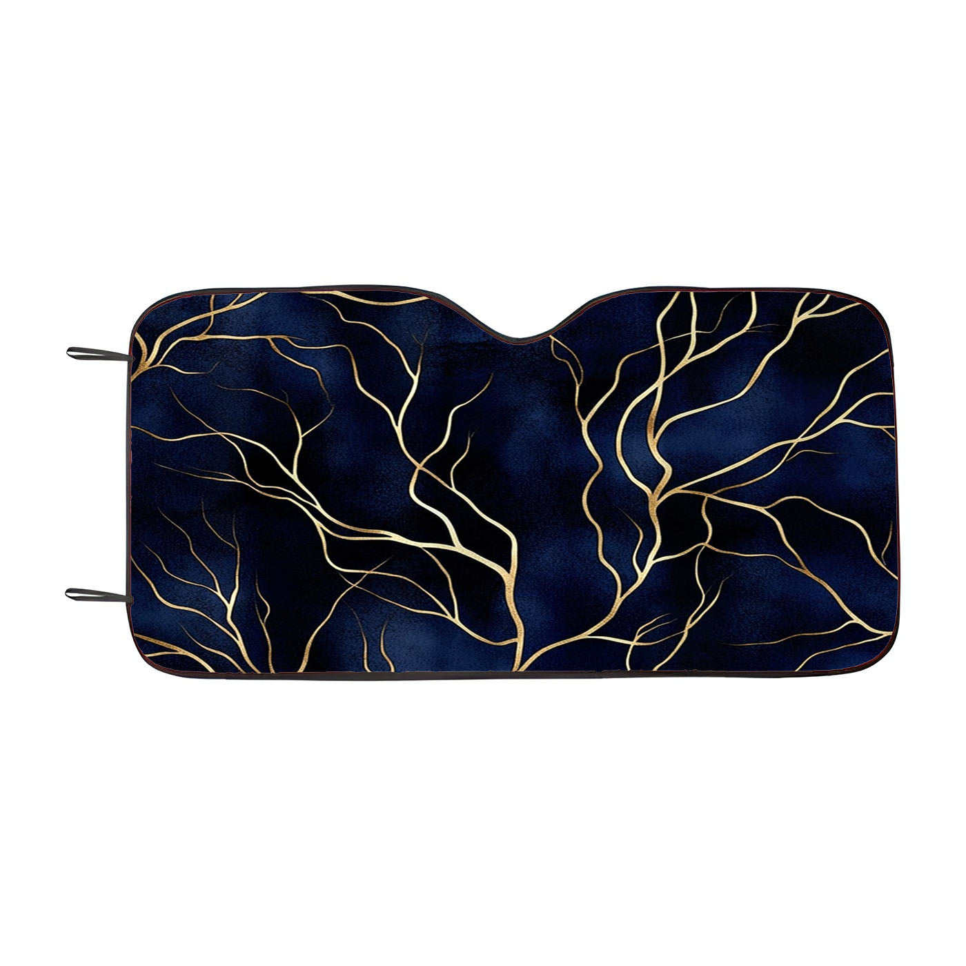 Elegant Gold And Navy Car Windshield Sunshade