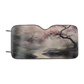 Elegant Misty Cherry Blossom Car Windshield Sunshade