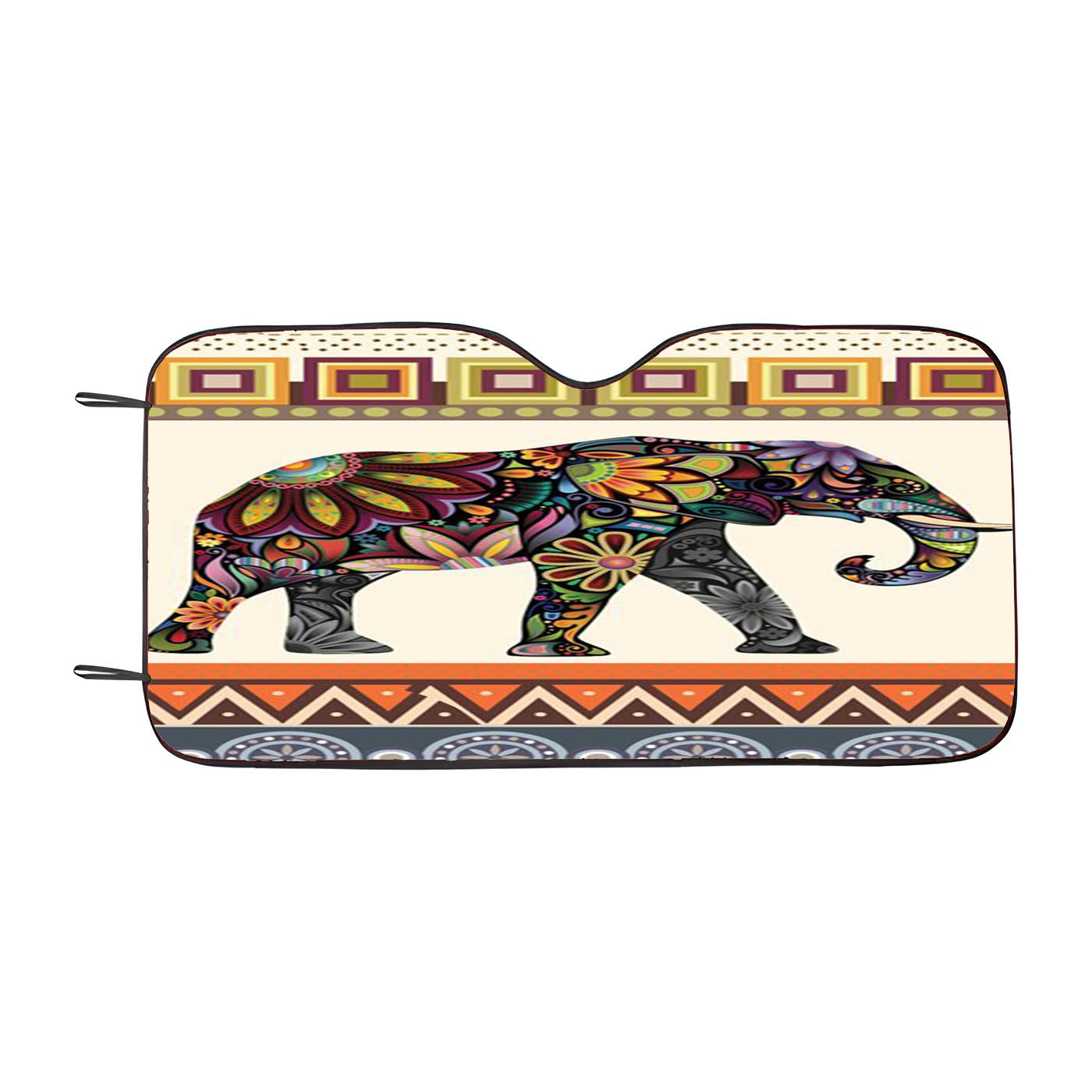 Elephant Aztec Car Windshield Sunshade