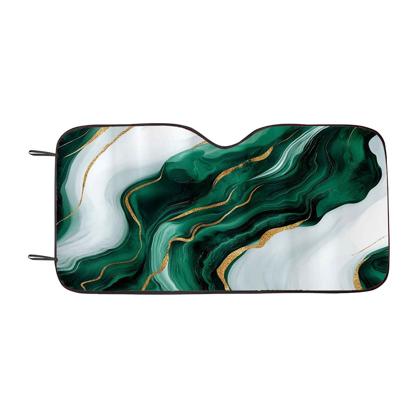 Emerald Green And White Marble Car Windshield Sunshade