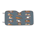 English Bulldog Yoga Pattern Car Windshield Sunshade