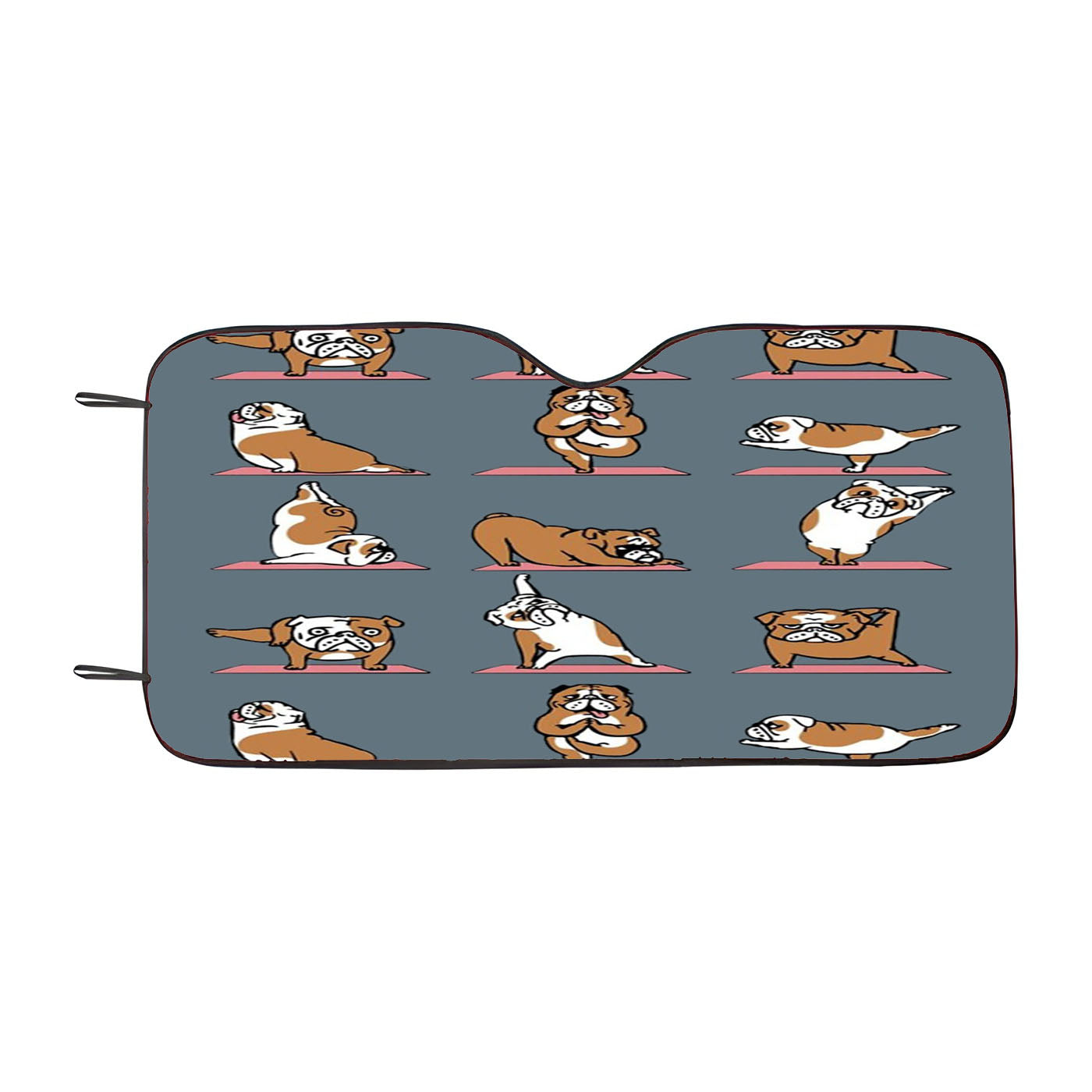 English Bulldog Yoga Pattern Car Windshield Sunshade